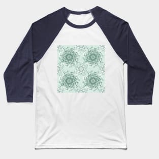 Green Leaves Mandala Pattern Baseball T-Shirt